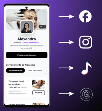 Cabinet sau practică: programări legate de rețele sociale și reclame